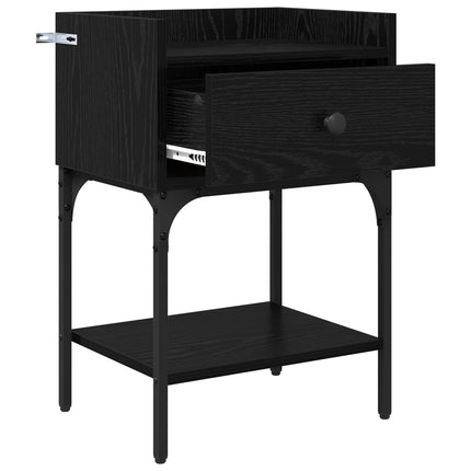 Sängbord 2 pcs Svart Ek 40 x 29 x 60 cm Konstruerat trä