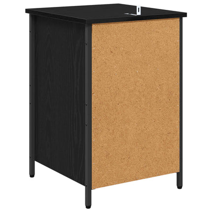 Nattduksbord 2 pcs Svart Ek 40 x 42 x 60 cm Konstruerat trä