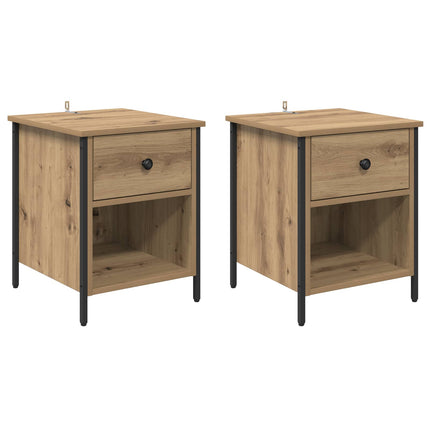 Nattduksbord 2 pcs Artisan Ek 40 x 42 x 50 cm Konstruerat trä