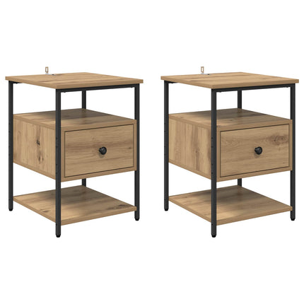 Nattduksbord 2 pcs Artisan Ek 40 x 42 x 56 cm Konstruerat trä