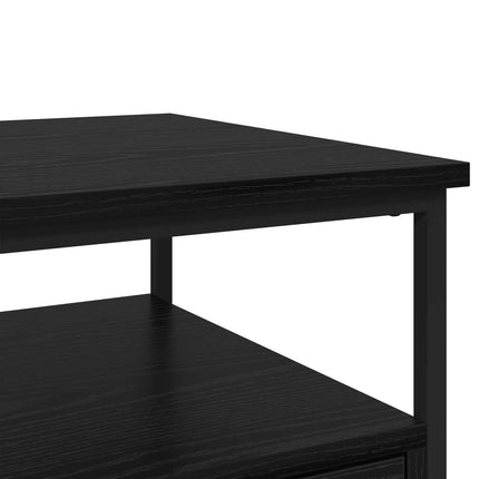 Nattduksbord 2 pcs Svart Ek 40 x 42 x 56 cm Konstruerat trä