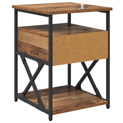 Nattduksbord Gammalt trä 40 x 42 x 55 cm Konstruerat trä