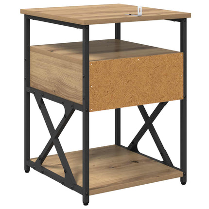 Nattduksbord 2 pcs Artisan Ek 40 x 42 x 55 cm Konstruerat trä