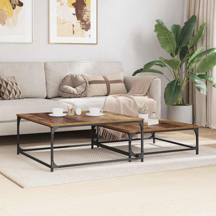 Kaffeebord 2 pcs Gammalt trä Konstruerat trä