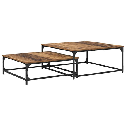 Kaffeebord 2 pcs Gammalt trä Konstruerat trä