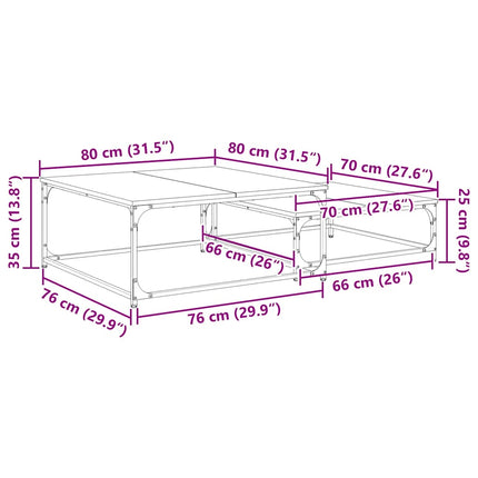 Kaffeebord 2 pcs Artisan Ek Konstruerat trä