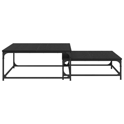 Kaffeebord 2 pcs Svart Ek Konstruerat trä