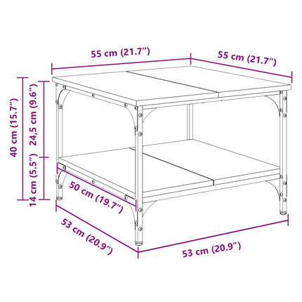 Kaffeebord Gammalt trä 55 x 55 x 40 cm Konstruerat trä