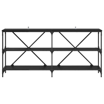 Konsolbord med hylla Svart Ek 160 x 30 x 75 cm Konstruerat trä