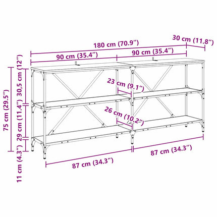 Konsolbord Gammalt trä 180 x 30 x 75 cm Konstruerat trä