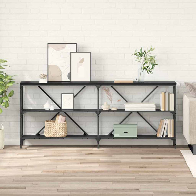Konsolbord Svart Ek 180 x 30 x 75 cm Konstruerat trä