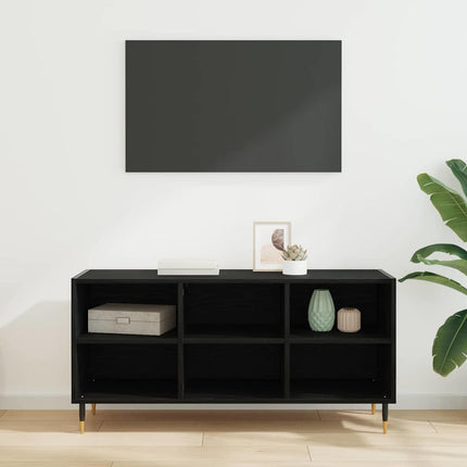 TV-skåp Svart Ek 103,5 x 30 x 50 cm Konstruerat trä