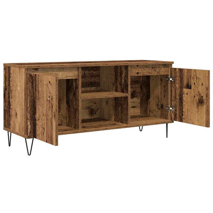 TV-skåp 104 x 35 x 50 cm Gammalt trä Konstruerat trä