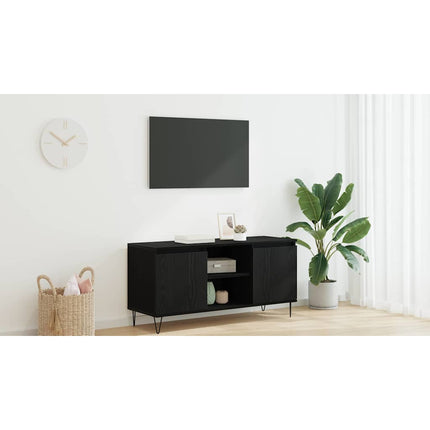 TV-skåp 104 x 35 x 50 cm Svart Ek Konstruerat trä