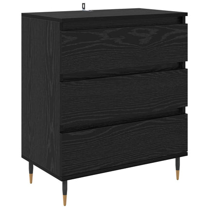 Sideboard med låda Svart Ek 60 x 35 x 70 cm Konstruerat trä