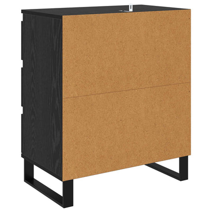 Sideboard med låda Svart Ek 60 x 35 x 70 cm Konstruerat trä