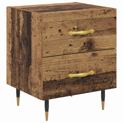 Nattduksbord 2 st Gammalt trä 40 x 35 x 47,5 cm Konstruerat trä