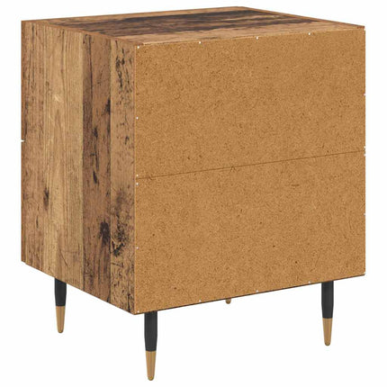 Nattduksbord med låda 2 pcs Gammalt trä 40 x 35 x 47,5 cm