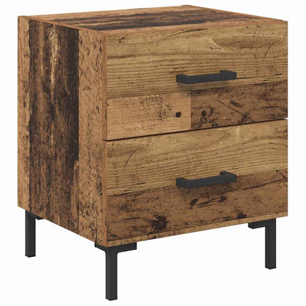 Nattduksbord med låda 2 pcs Gammalt trä 40 x 35 x 47,5 cm
