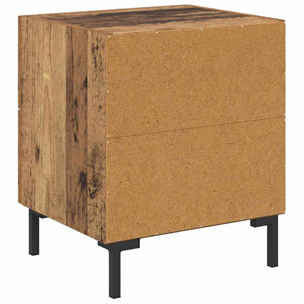 Nattduksbord med låda 2 pcs Gammalt trä 40 x 35 x 47,5 cm