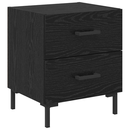 Nattduksbord 2 pcs Svart Ek 40 x 35 x 47,5 cm Konstruerat trä
