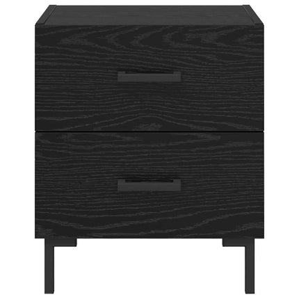 Nattduksbord 2 pcs Svart Ek 40 x 35 x 47,5 cm Konstruerat trä