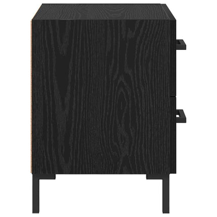 Nattduksbord 2 st Svart Ek 40 x 35 x 47,5 cm Konstruerat trä