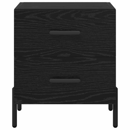 Nattduksbord 2 pcs Svart Ek 40 x 35 x 47,5 cm Konstruerat trä