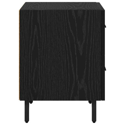 Nattduksbord 2 pcs Svart Ek 40 x 35 x 47,5 cm Konstruerat trä