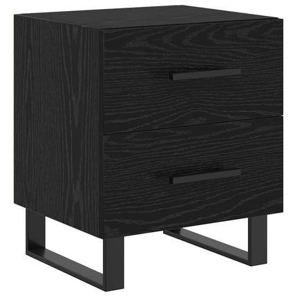 Nattduksbord 2 st Svart Ek 40 x 35 x 47,5 cm Konstruerat trä