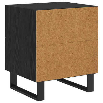 Nattduksbord 2 pcs Svart Ek 40 x 35 x 47,5 cm Konstruerat trä