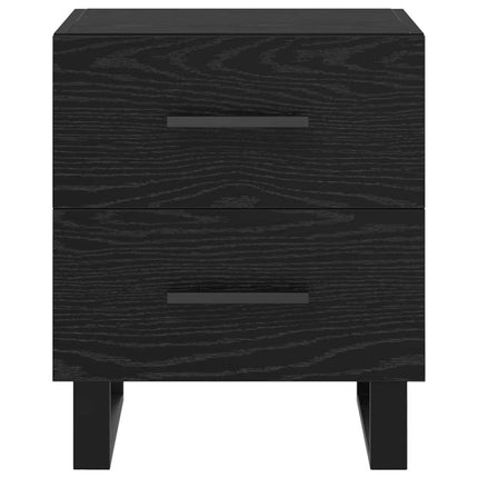 Nattduksbord 2 st Svart Ek 40 x 35 x 47,5 cm Konstruerat trä