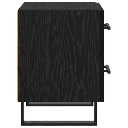 Nattduksbord 2 st Svart Ek 40 x 35 x 47,5 cm Konstruerat trä