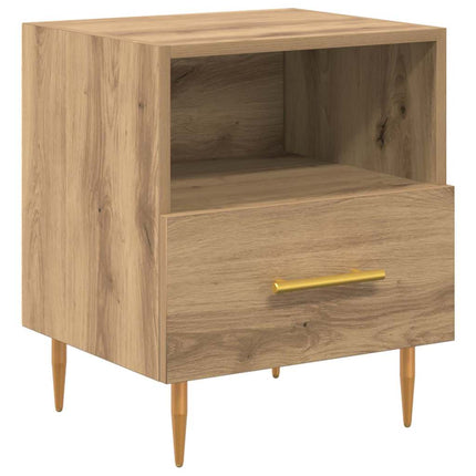Sängbord med låda 2 pcs Brun 40 x 35 x 47,5 cm Konstruerat trä