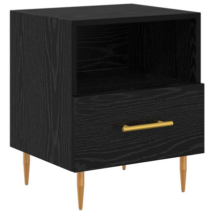 Sängbord med låda 2 pcs Svart 40 x 35 x 47,5 cm Konstruerat trä