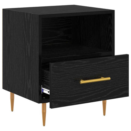 Sängbord med låda 2 pcs Svart 40 x 35 x 47,5 cm Konstruerat trä