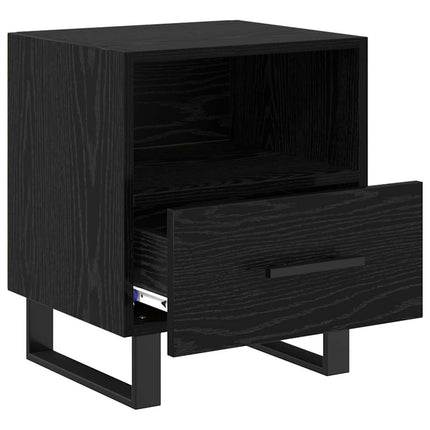 Nattduksbord 2 st Svart Ek 40 x 35 x 47,5 cm Konstruerat trä