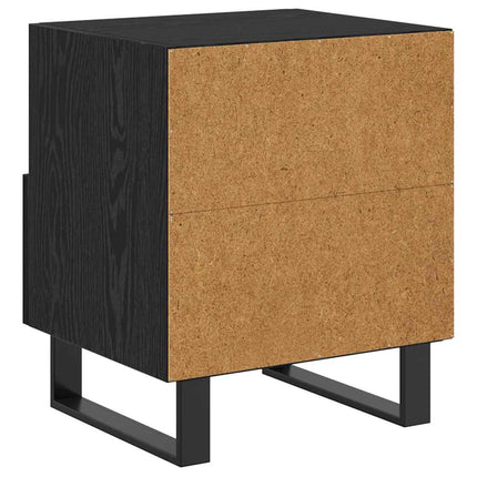 Nattduksbord 2 pcs Svart Ek 40 x 35 x 47,5 cm Konstruerat trä
