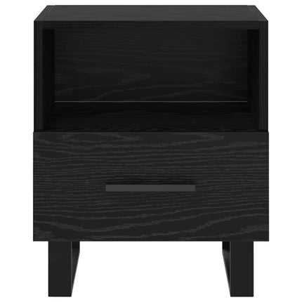 Nattduksbord 2 pcs Svart Ek 40 x 35 x 47,5 cm Konstruerat trä