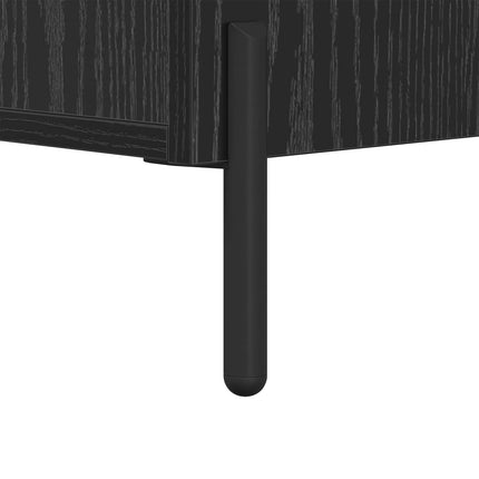 Nattduksbord med låda Svart Ek 40 x 40 x 66 cm Konstruerat trä