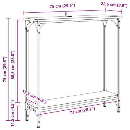 Konsolbord Artisan Ek 75 x 22,5 x 75 cm Konstruerat trä