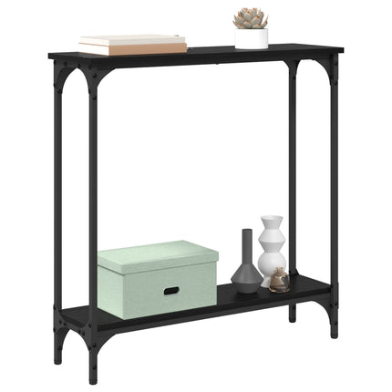 Konsolbord med hylla Svart Ek 75 x 22,5 x 75 cm Konstruerat trä