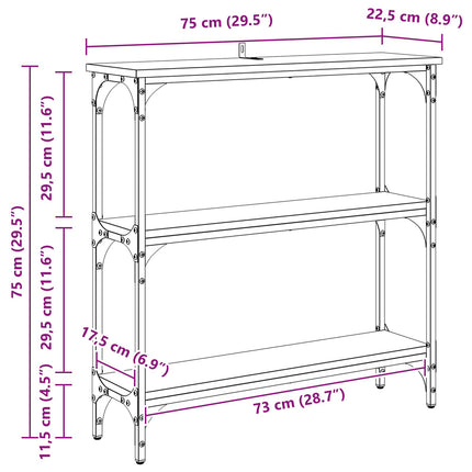 Konsolbord Artisan Ek 75 x 22,5 x 75 cm Konstruerat trä