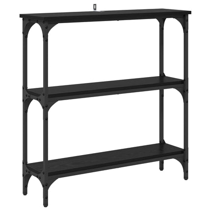 Konsolbord med hylla Svart Ek 75 x 22,5 x 75 cm Konstruerat trä