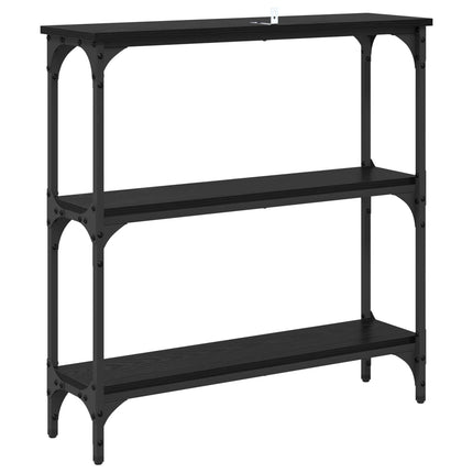 Konsolbord med hylla Svart Ek 75 x 22,5 x 75 cm Konstruerat trä