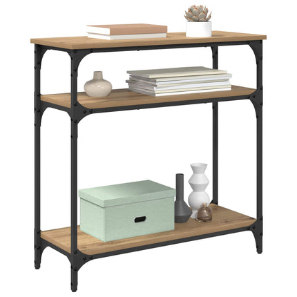 Konsolbord med hylla Artisan Ek 75 x 29 x 75 cm Konstruerat trä