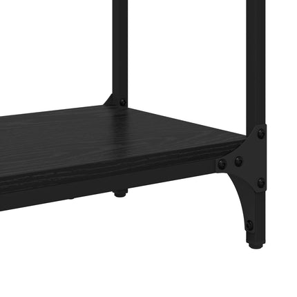 Konsolbord med hylla Svart Ek 75 x 29 x 75 cm Konstruerat trä