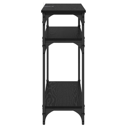 Konsolbord med hylla Svart Ek 75 x 29 x 75 cm Konstruerat trä