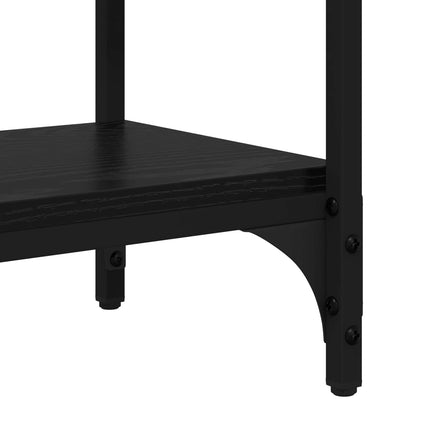 Konsolbord med hylla Svart Ek 80 x 29 x 75 cm Konstruerat trä