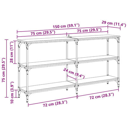 Konsolbord Artisan Ek 150 x 29 x 75 cm